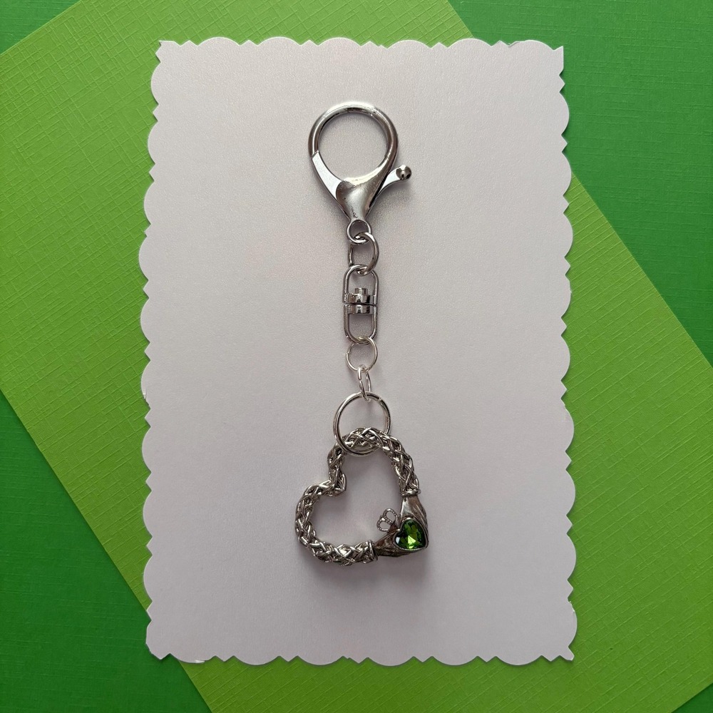 Vintage Silver Irish‎ Celtic Claddagh Pendant Purse Bag Charm Keychain Accessory